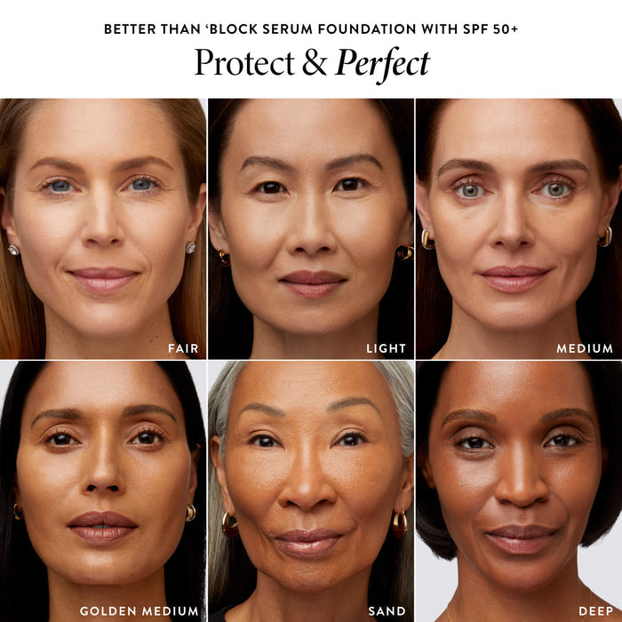 Better Than ‘Block Skincare-Infused Serum Foundation with Broad Spectrum SPF 50+ model grid