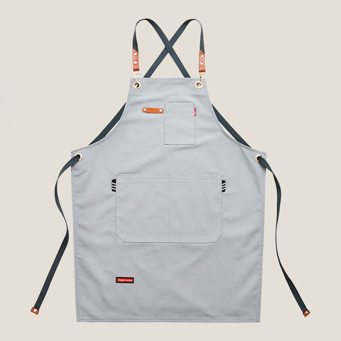 Gray Apron With Pockets