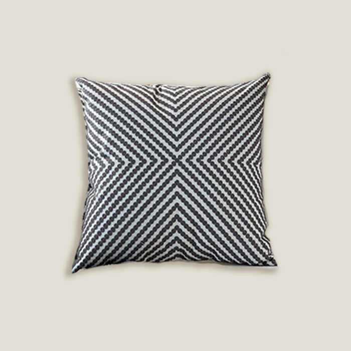 Gray Stripes Embroidered Cushion Cover