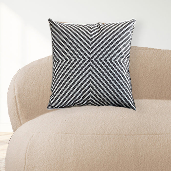 Gray Stripes Embroidered Cushion Cover