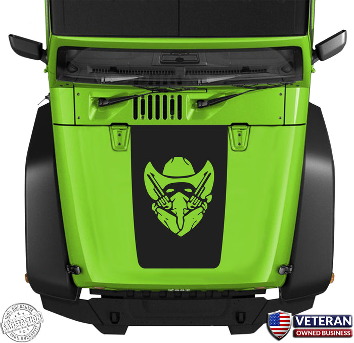 Gunslinger Medal of Honor Hood Blackout Vinyl Decal fits: Jeep Wrangler JK TJ YJ