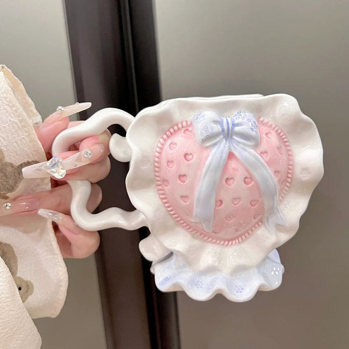Handmade Bowknote Ceramic Mug