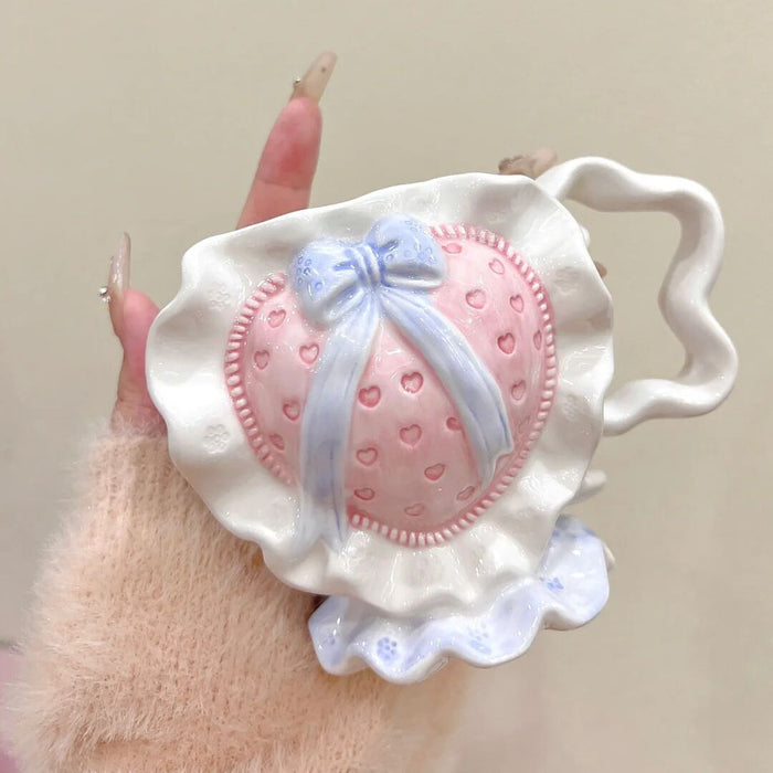 Handmade Bowknote Ceramic Mug
