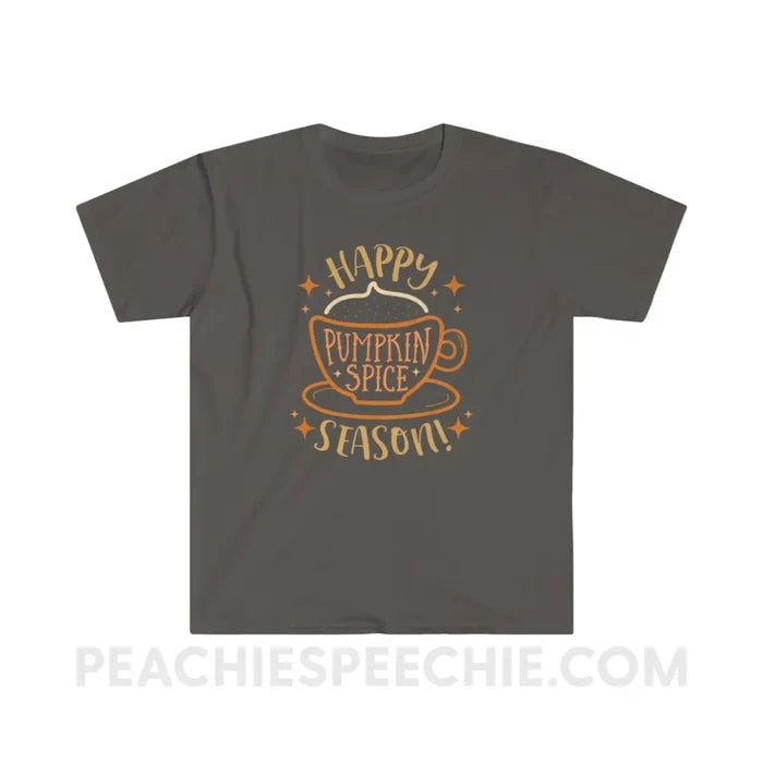 Happy Pumpkin Spice Season Classic Tee - Charcoal / S - T-Shirt peachiespeechie.com
