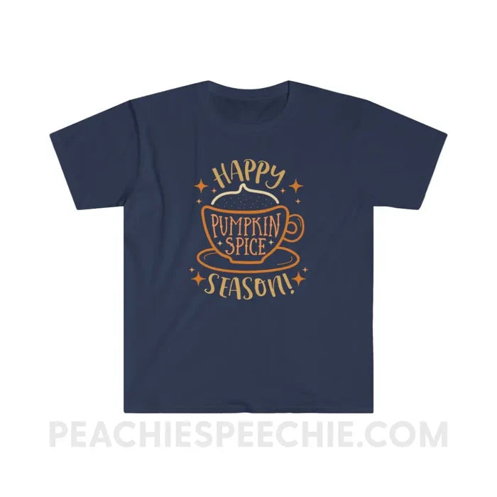 Happy Pumpkin Spice Season Classic Tee - Navy / S - T-Shirt peachiespeechie.com