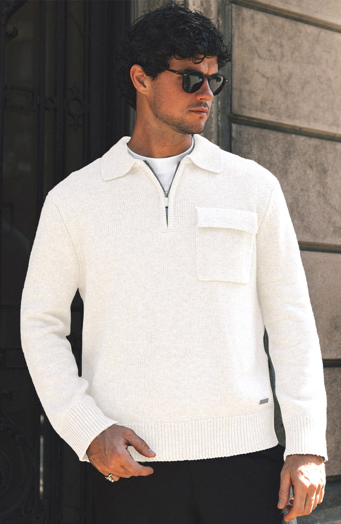 Harlem Oversized Knitted Jumper in Ecru