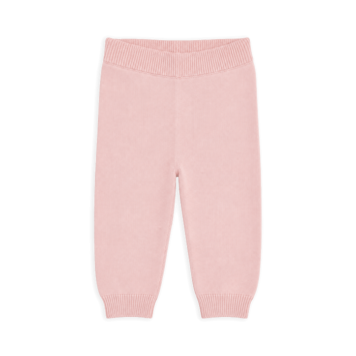 Sweater Knit Baby Pocket Organic Legging Pants, Blush Pink