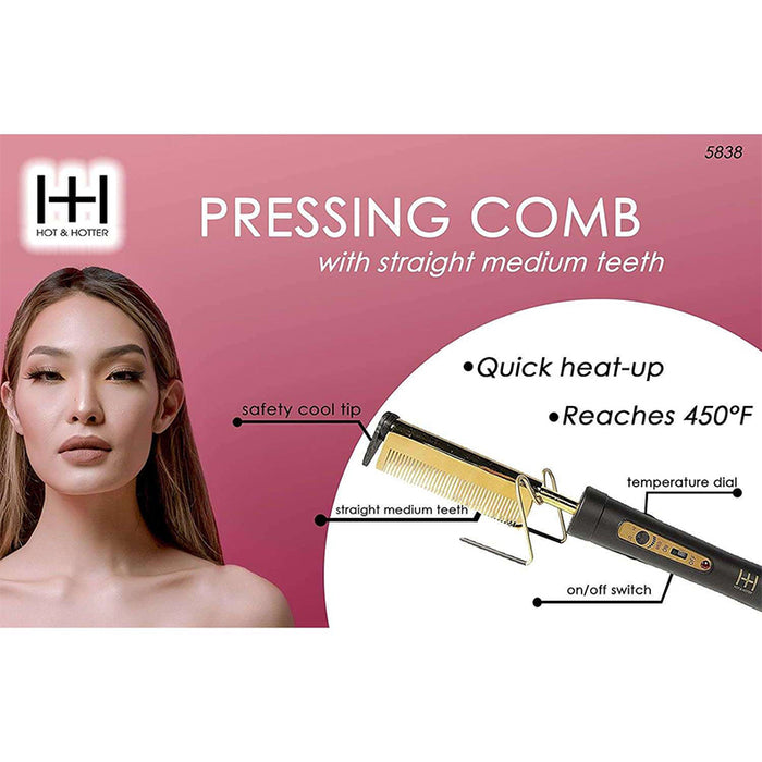 H&H Pressing Comb [Medium Straight] #5838