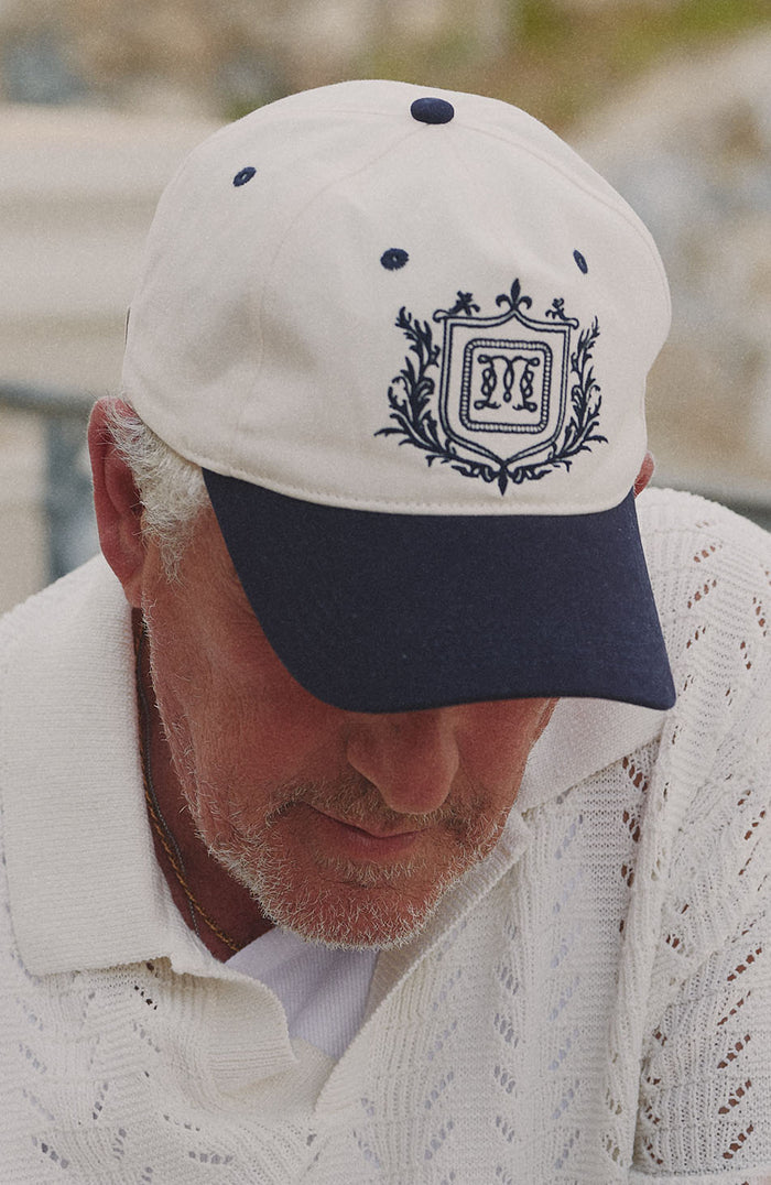 Hills Crest Trucker Cap in Navy and White