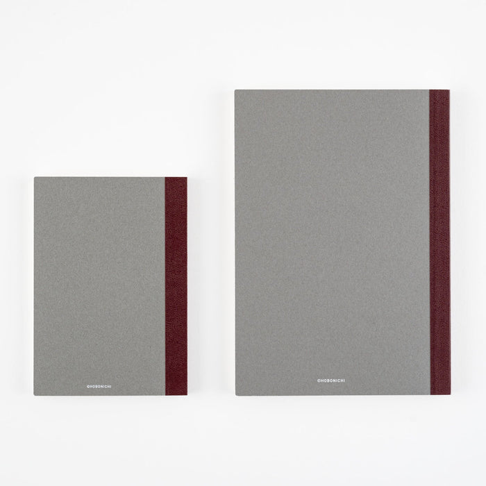 Back of two gray notebooks on white background
