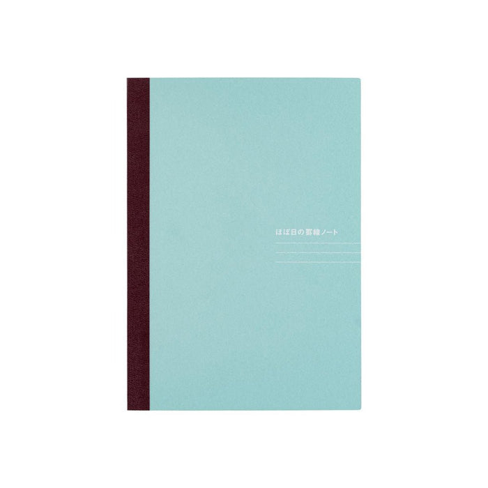 A5 light blue notebook on white background