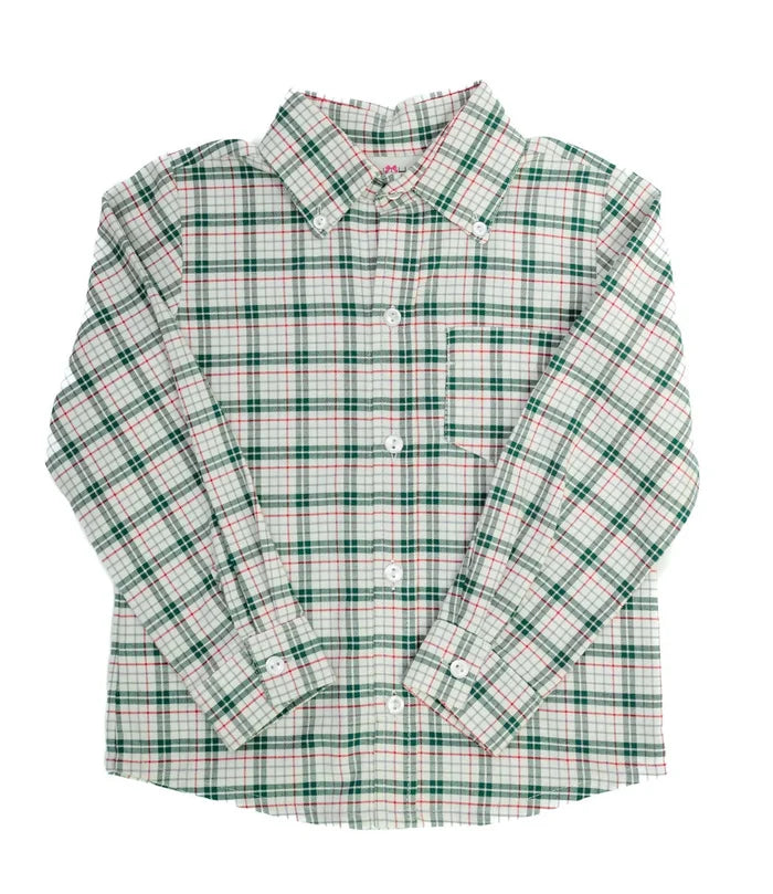 Holiday Plaid Collard Shirt