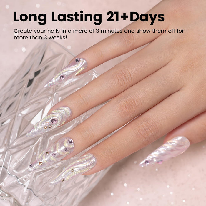 Holographic No-Wipe 3D Sculpting Gel for Nail Art Designs