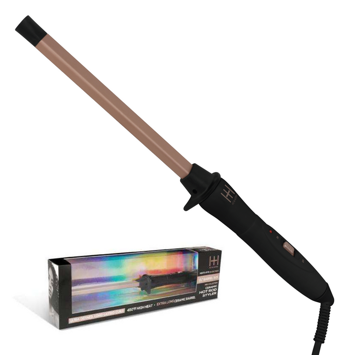 Hot & Hotter Ceramic Hot Rod Hair Styler Wand 1/2 Inch, 1 Count, Rose Gold
