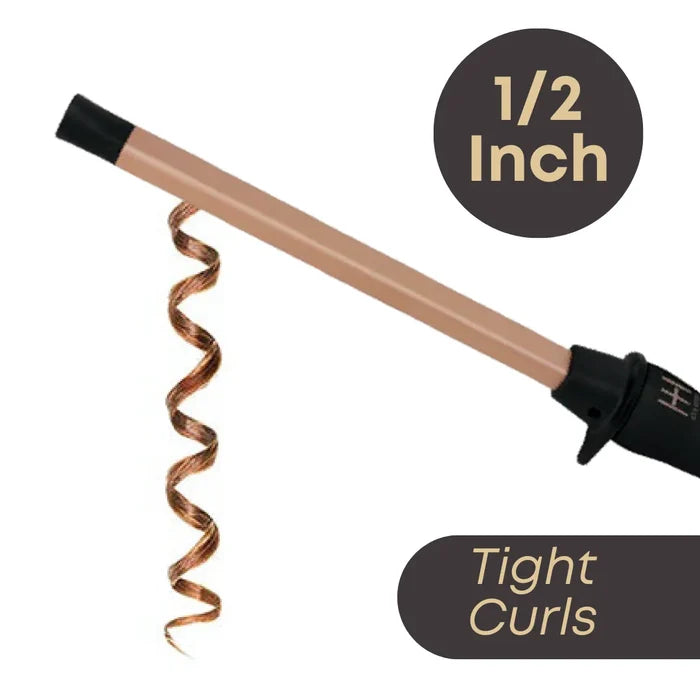 Hot & Hotter Ceramic Hot Rod Hair Styler Wand 1/2 Inch, 1 Count, Rose Gold