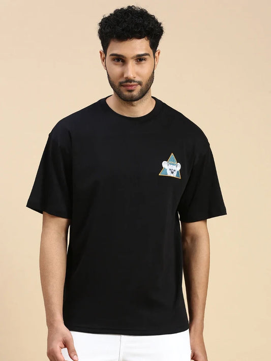 House Of Koala Black Oversized Drop Shoulder T-Shirt
