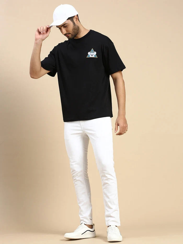 House Of Koala Black Oversized Drop Shoulder T-Shirt