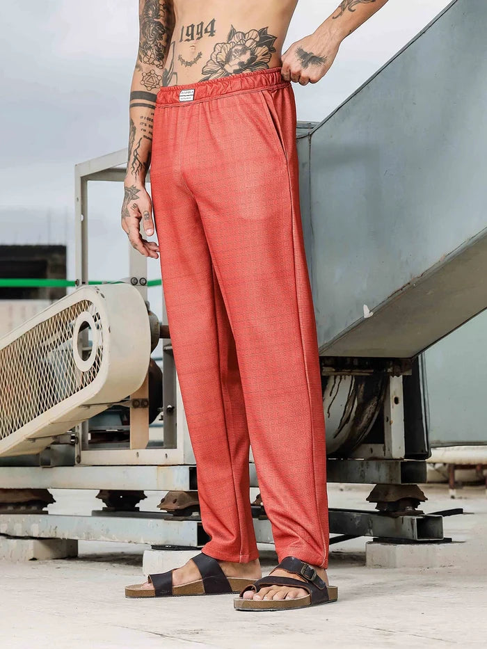 House Of Koala Brown Textured Pattern Fabric All Day Pants