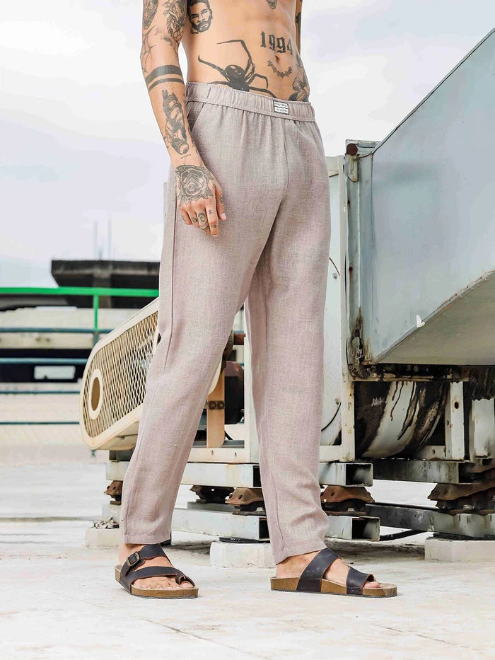 House Of Koala Linen Blend Beige Premium All Day Pants