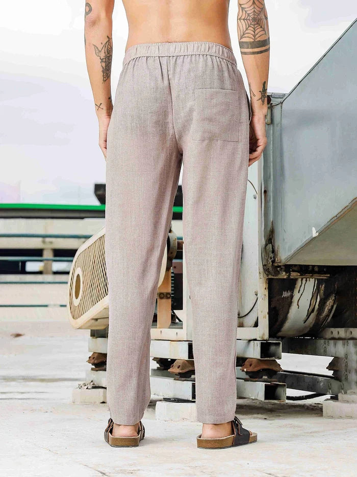 House Of Koala Linen Blend Beige Premium All Day Pants