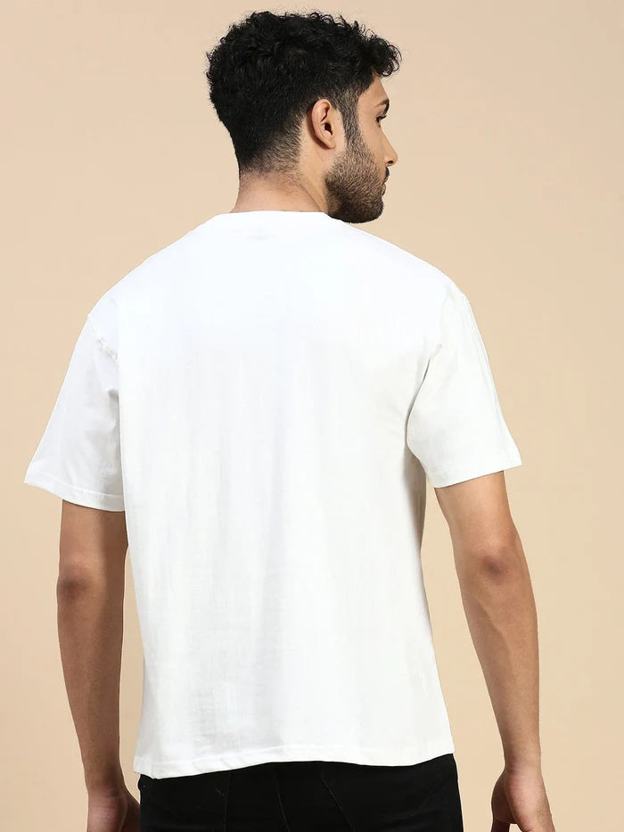 House Of Koala White Embroidered Logo Oversized Fit White T-Shirt
