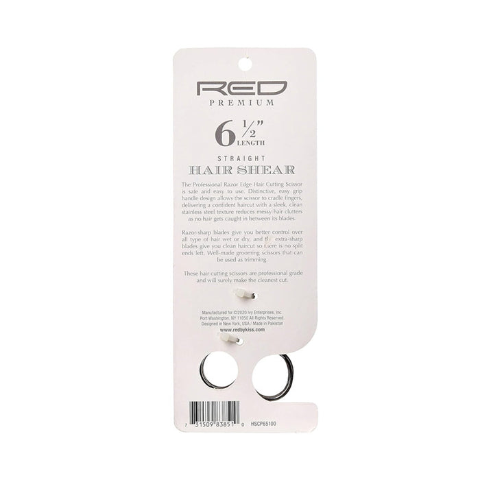 RED Premium packaging with professional hair cutting shears 6.5 inch stainless steel straight shears