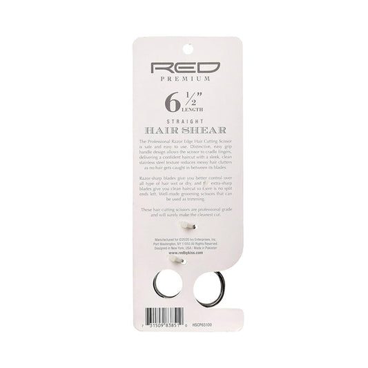 RED Premium packaging with professional hair cutting shears 6.5 inch stainless steel straight shears