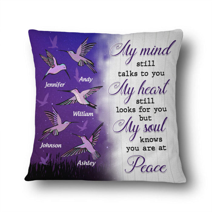 Hummingbird Knows You Are At Peace - Memorial Gift - Personalized Custom Pillow