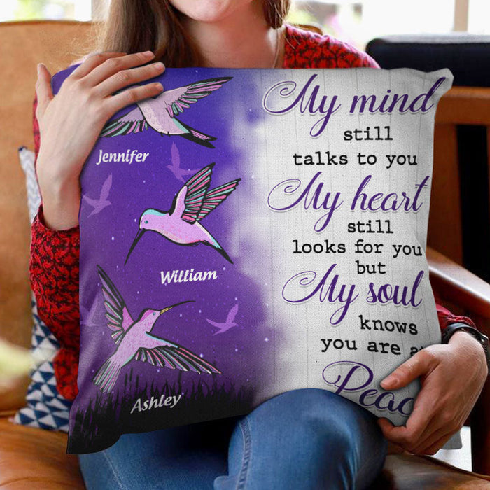 Hummingbird Knows You Are At Peace - Memorial Gift - Personalized Custom Pillow