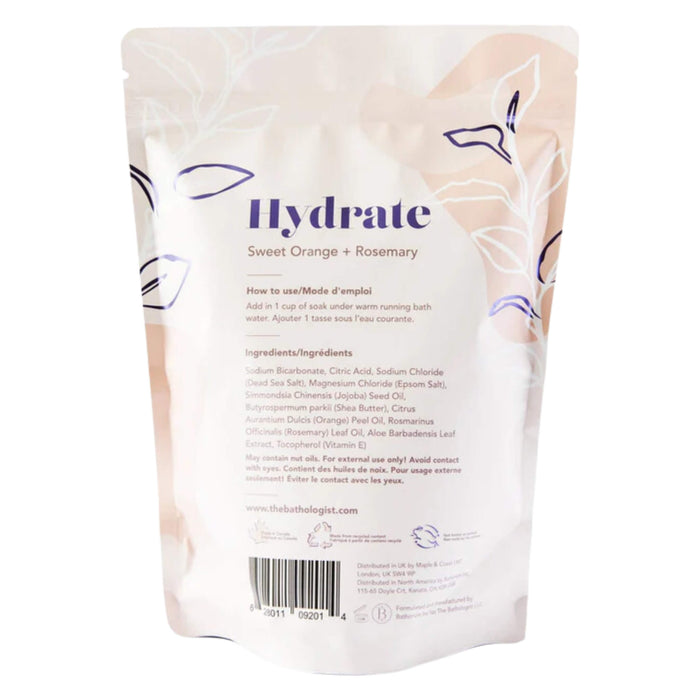 Back of Bathologist Hydrate FizzyBathSoak