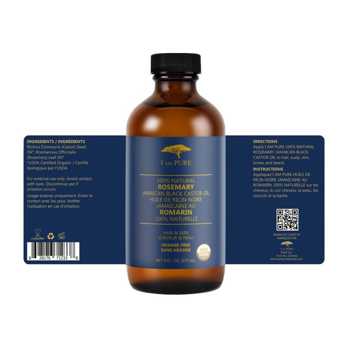 I AM PURE Jamaican Black Castor Oil [Rosemary] 8oz