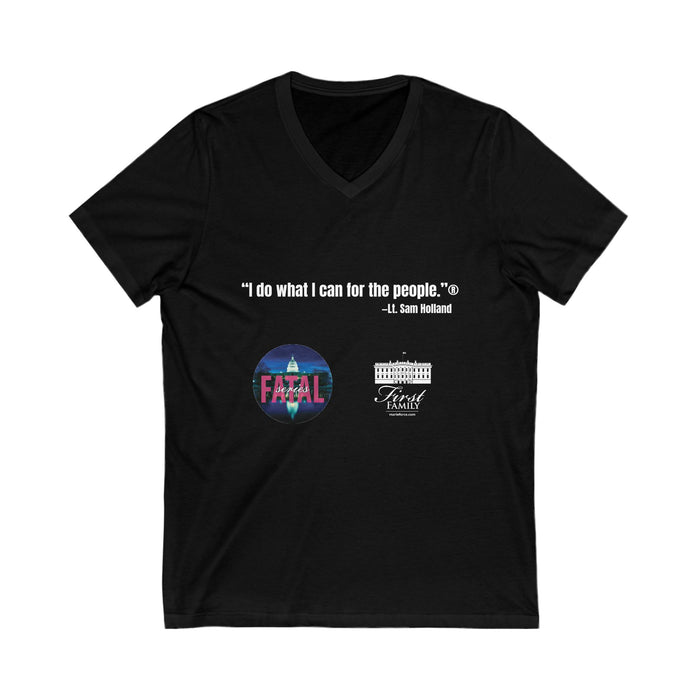 "I Do What I Can For The People" Unisex Softstyle Short Sleeve V-Neck Tee