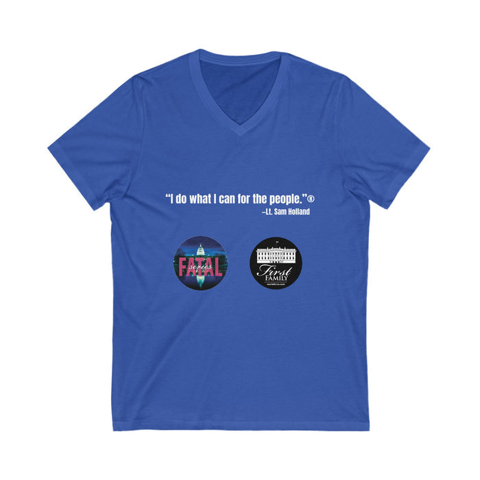 "I Do What I Can For The People" Unisex Softstyle Short Sleeve V-Neck Tee