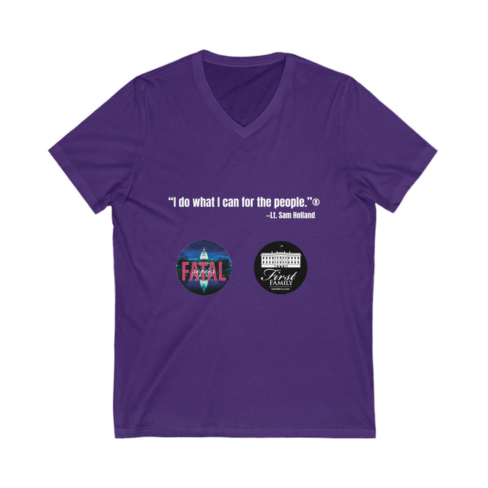 "I Do What I Can For The People" Unisex Softstyle Short Sleeve V-Neck Tee