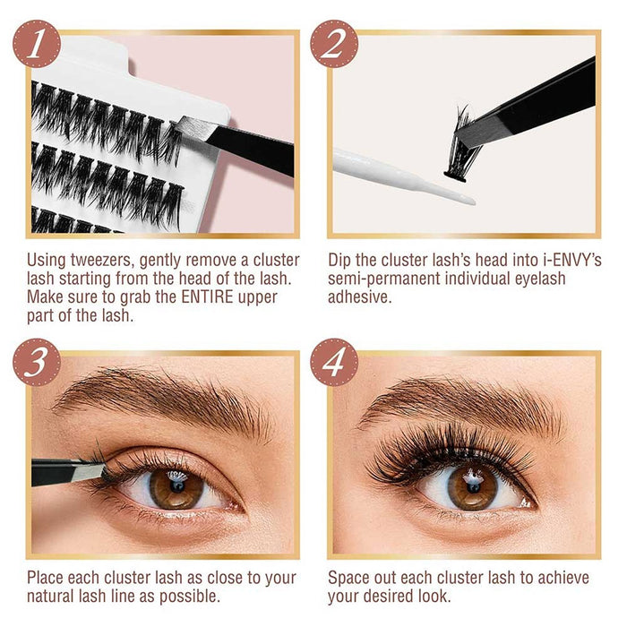 I Envy V - Luxe Faux Mink Cluster Volume Extension Eyelashes - ikatehouse