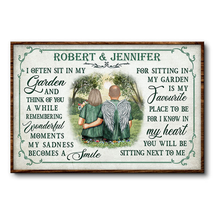 I Often Sit In My Garden Widow Old Couple - Memorial Gift - Personalized Custom Poster