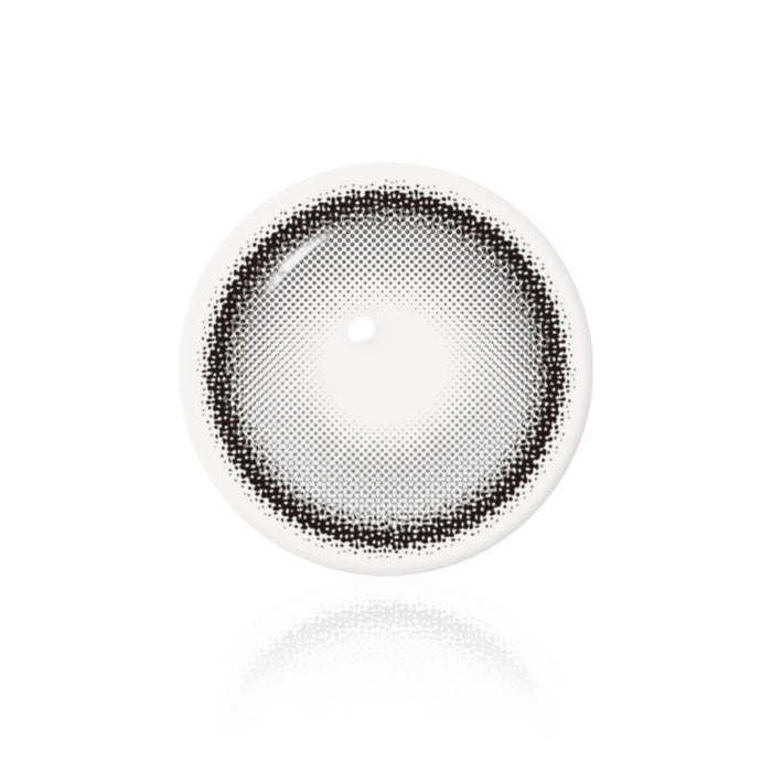 i-Sha One Pick Only One Velvet Smoke Grey non-rotating prescription colored contact lens design on a white background, featuring a soft smoky grey iris pattern with a natural color blend. Available at EyeCandys.