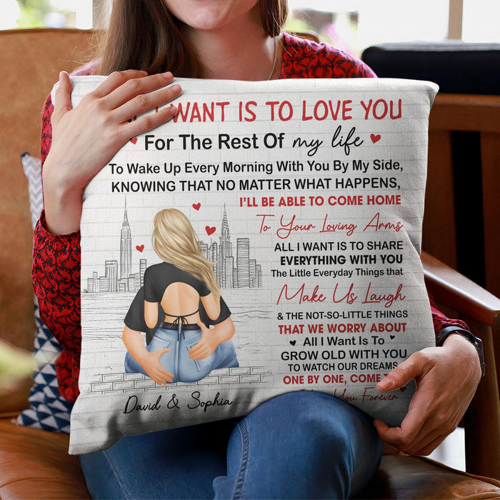 I Want Is To Grow Old With You Couples - Personalized Pillowcase