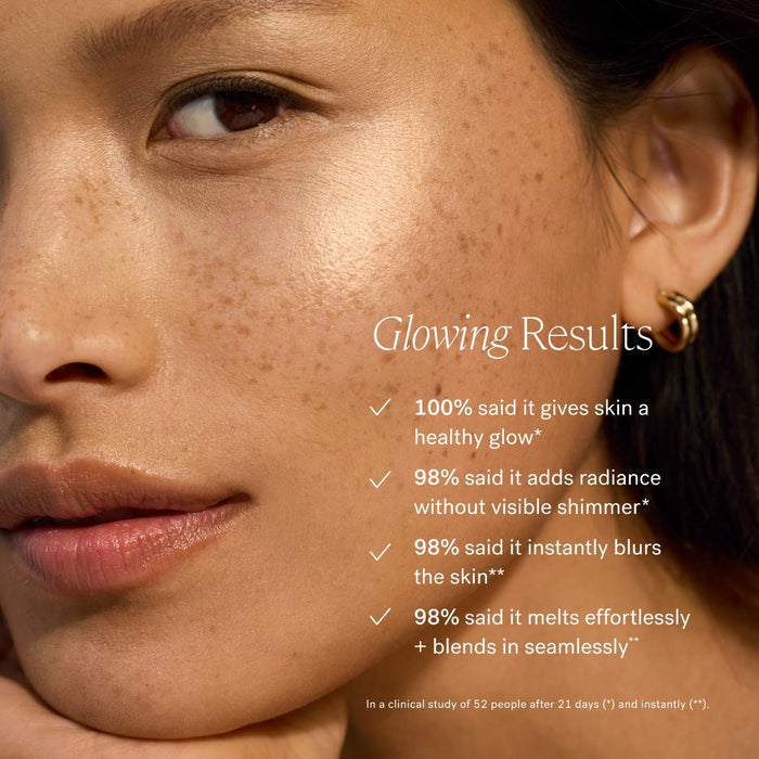 Ilia Lightshift Weightless Silky Cream Highlighter in shade, showing smooth, luminous texture and compact packaging.