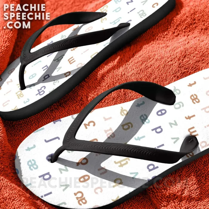 IPA Pattern Flip-Flop Sandals - S - peachiespeechie.com