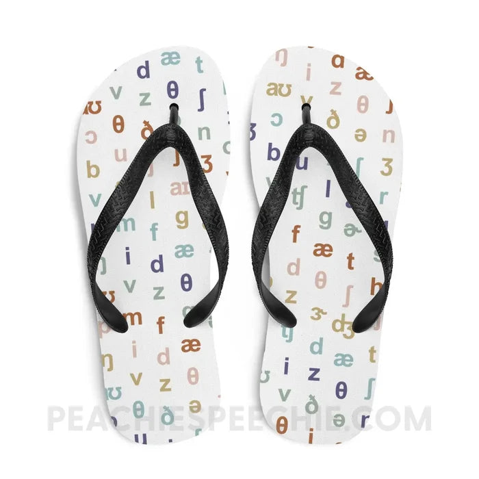 IPA Pattern Flip-Flop Sandals - peachiespeechie.com