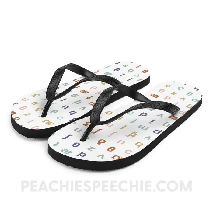 IPA Pattern Flip-Flop Sandals - peachiespeechie.com