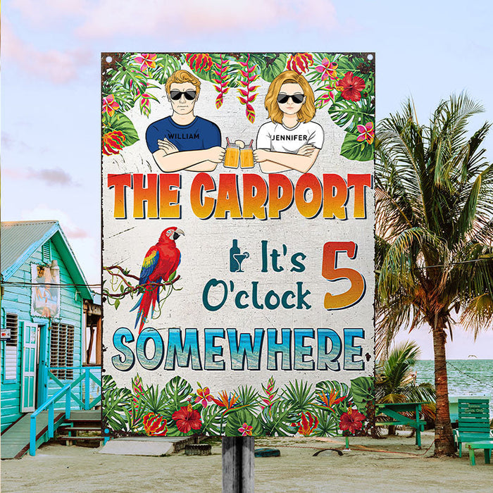 It's 5 O'Clock Somewhere Couple Husband Wife - Personalized Custom Classic Metal Signs