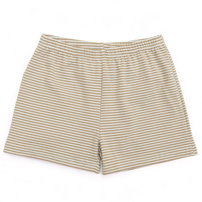 Itsy Bitsy Khaki Stripe Knit Shorts