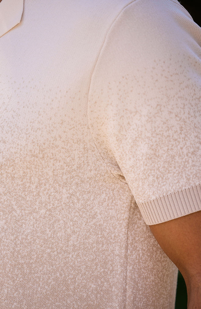 Jacquard Ombre Knit Shirt in Beige