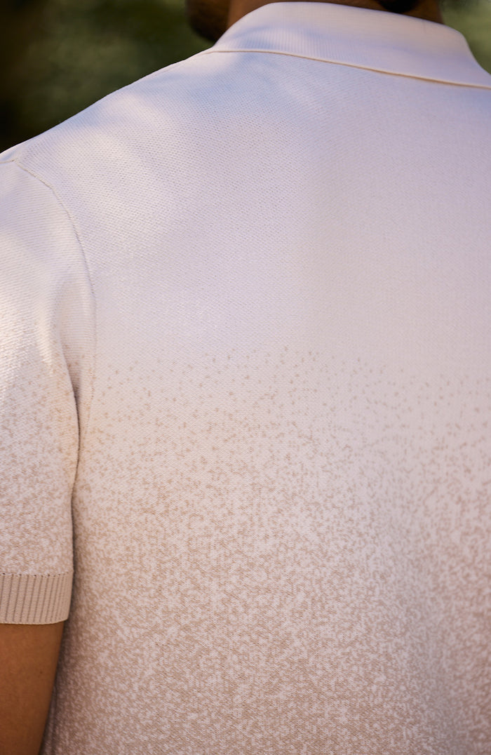 Jacquard Ombre Knit Shirt in Beige