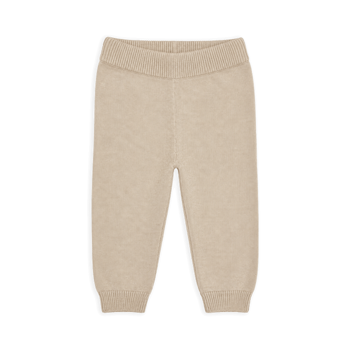 Sweater Knit Baby Pocket Organic Legging Pants, Tan Heather
