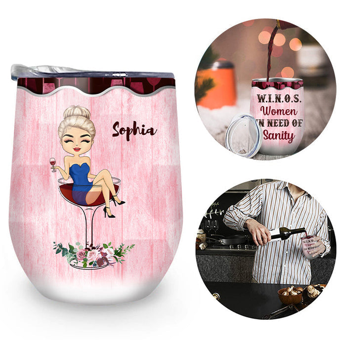 Just A Woman Who Loves Wine - Personalized Custom Wine Tumbler