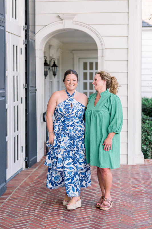 Kelly Green Textured V-Neck Dress