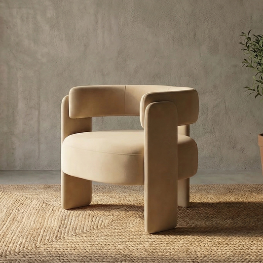 Khaki Velvet Salon Accent Chair
